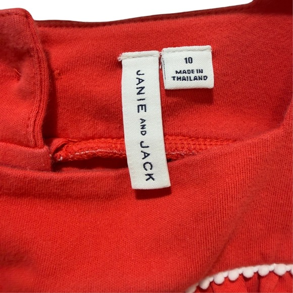 Janie & Jack Girl's Ruffle Square Neck Top Red Size 10 - Picture 4 of 5